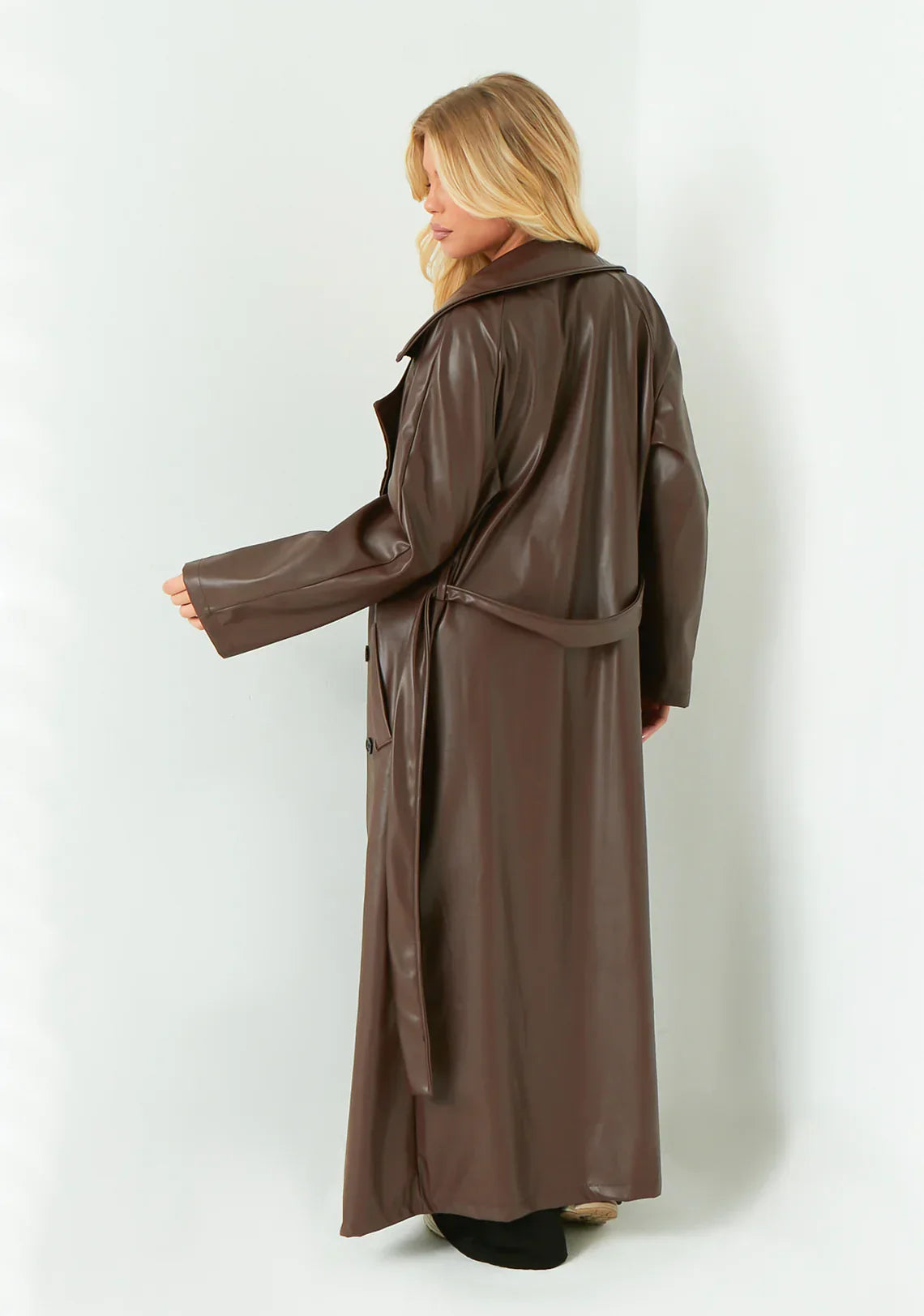 Dani Leather Trench Coat