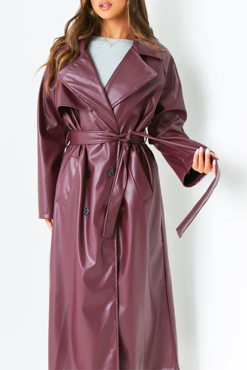 Dani Leather Trench Coat