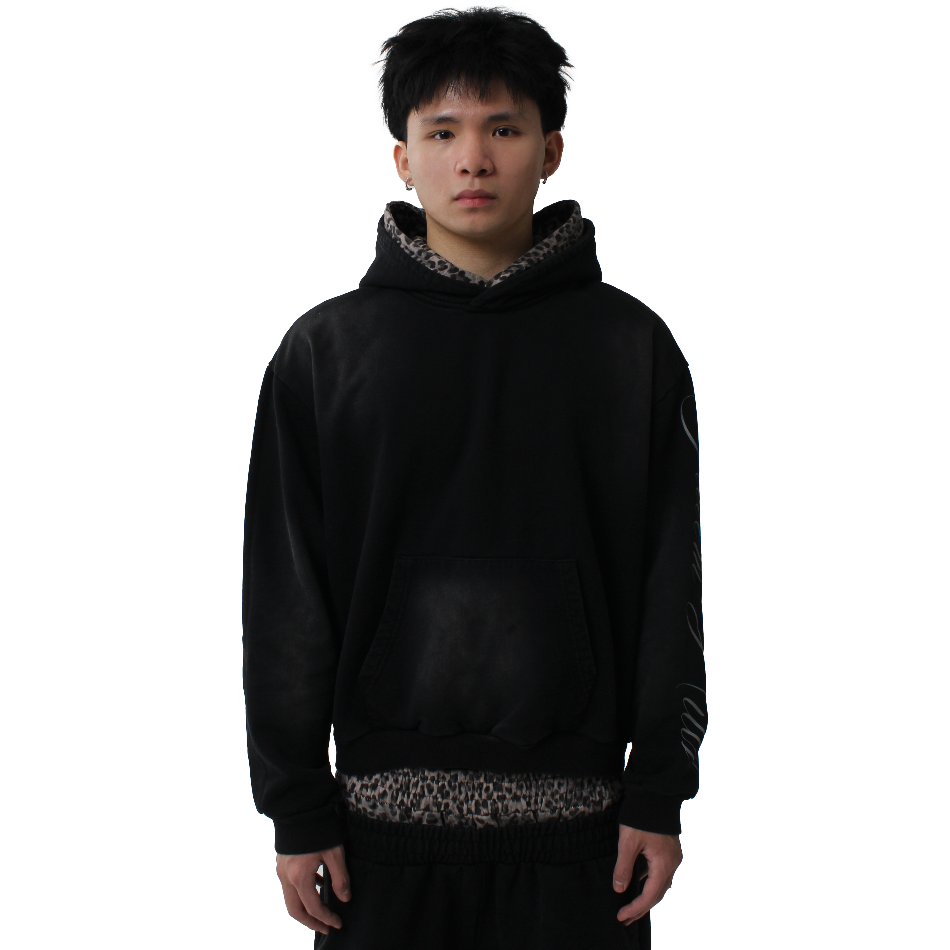 Black Leopard Graphic Hoodie