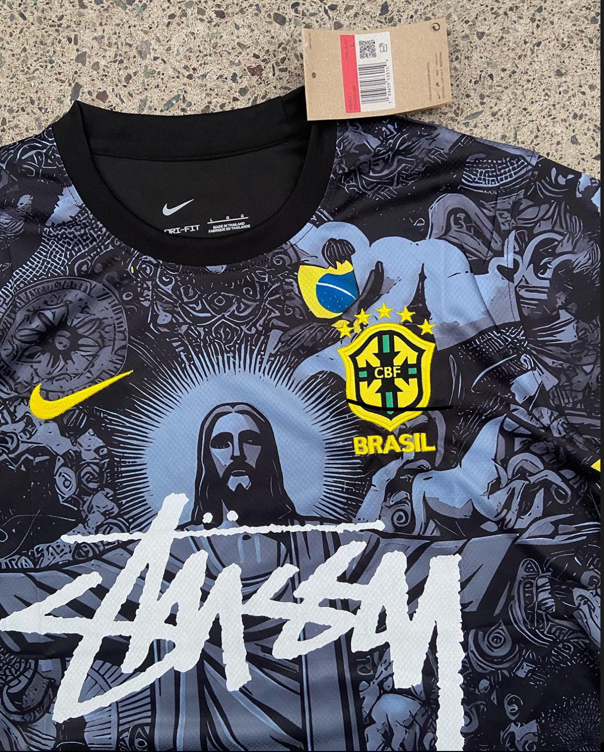 STÜSSY 2024 special edition Brasil black kit - Jesus edition (JUNIOR SIZE)