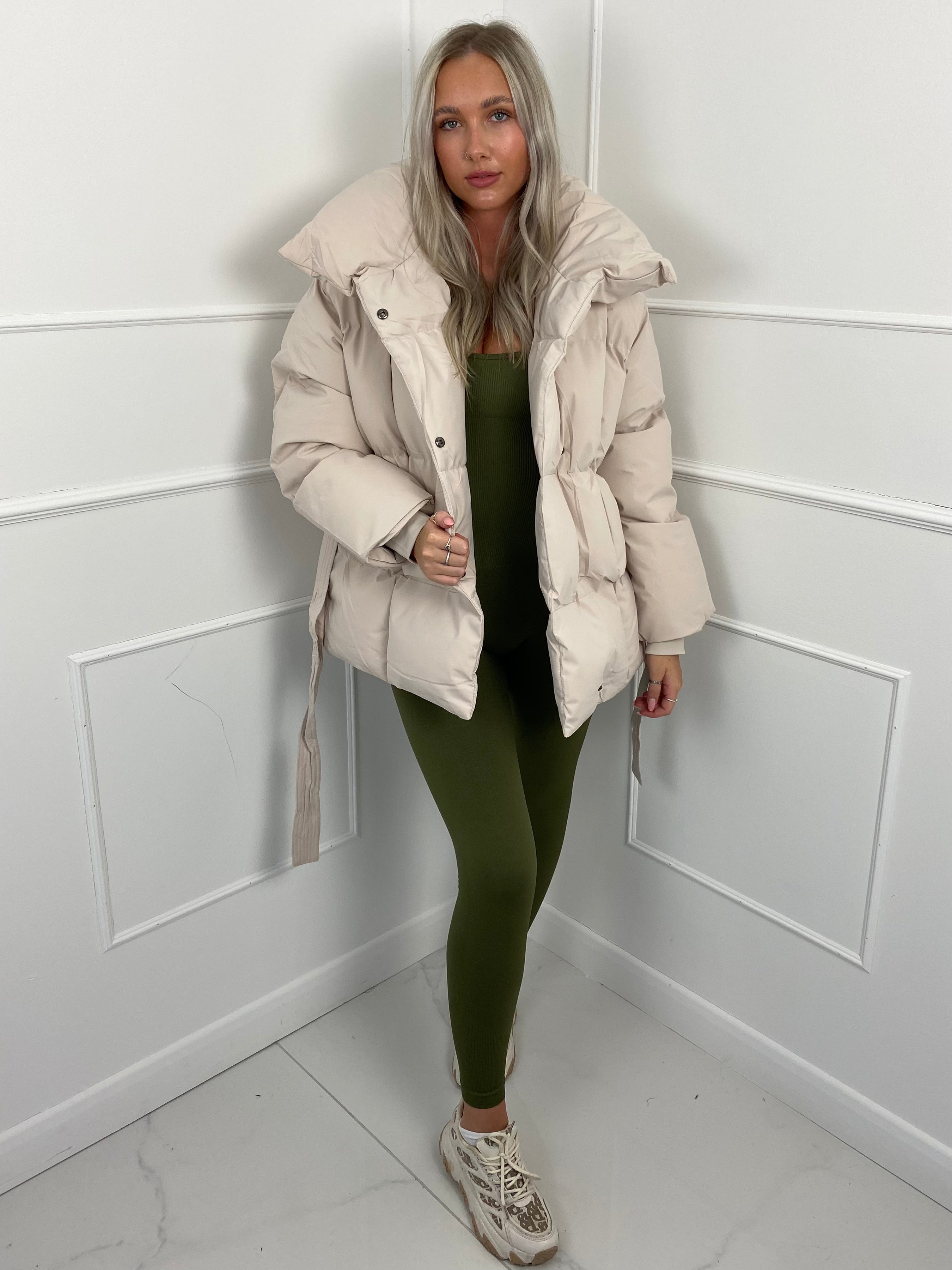 Karly Short Belted Puffer Jacket