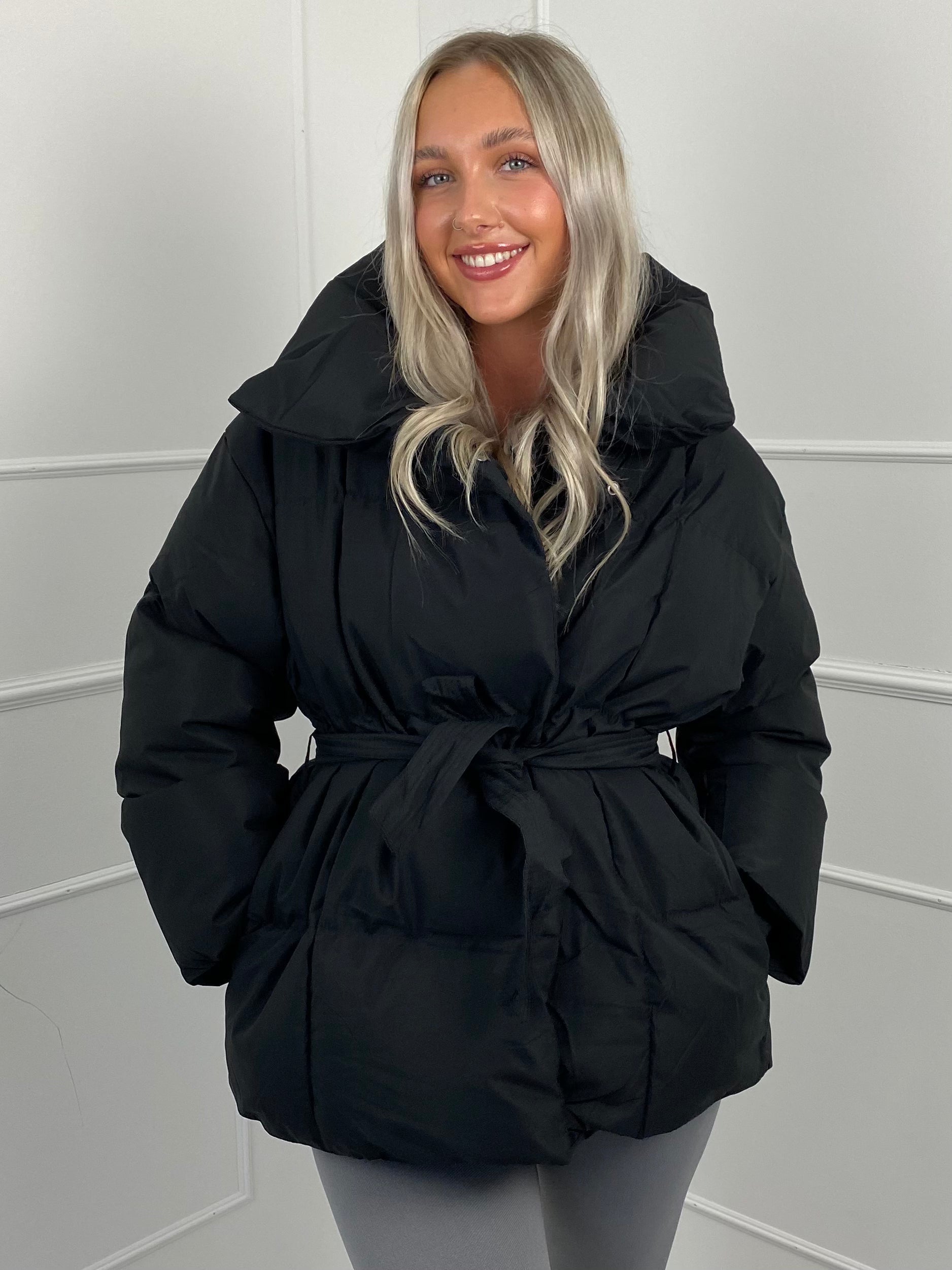 Karly Short Belted Puffer Jacket