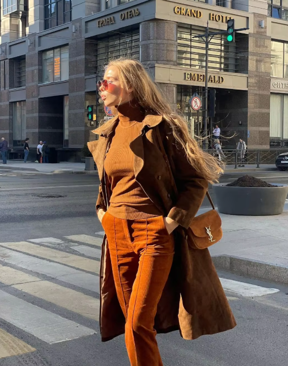 Suede Leather Trench Coat