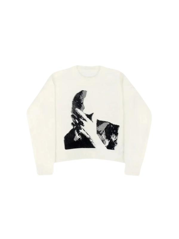 Women's Figure Print Round Neck Sweater