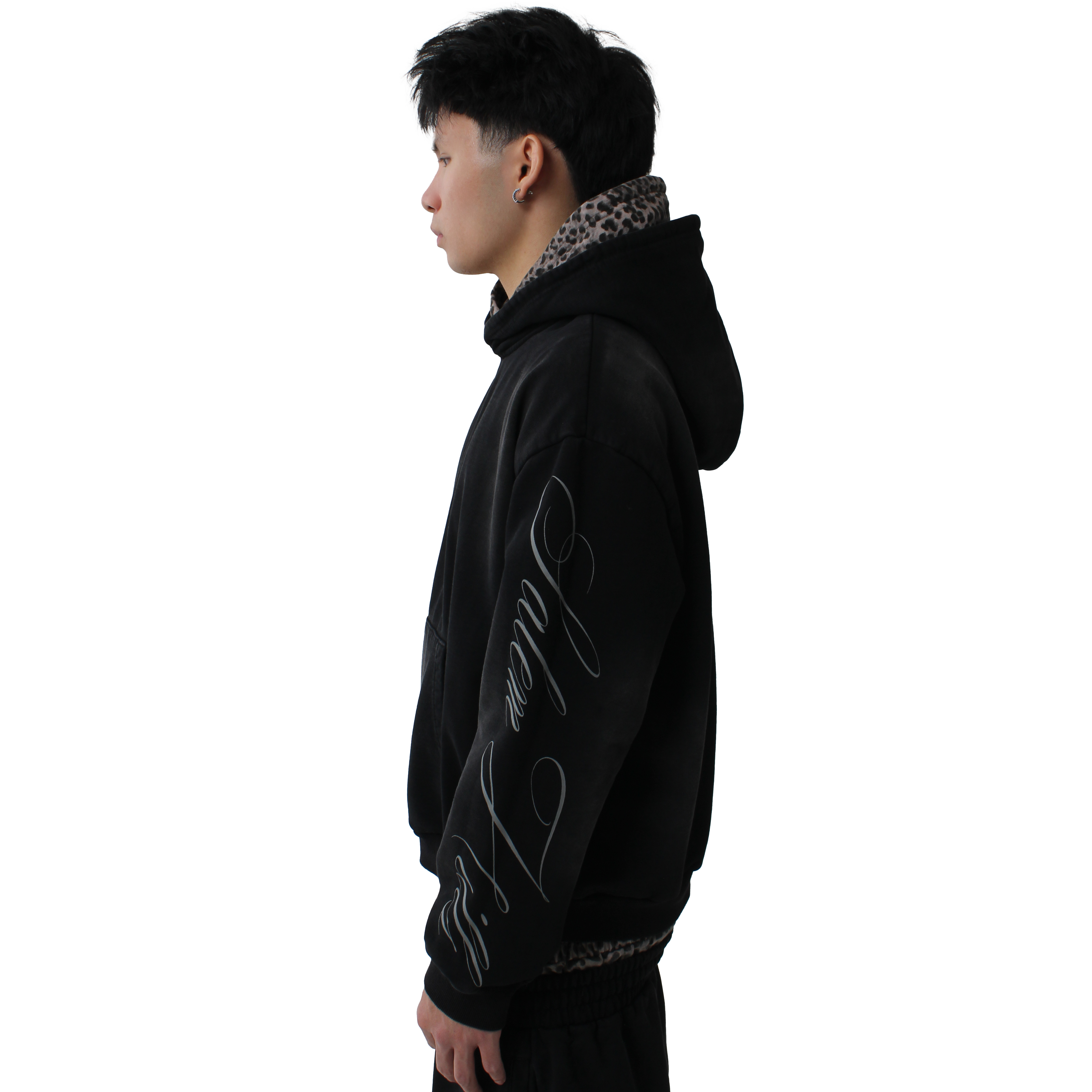 Black Leopard Graphic Hoodie